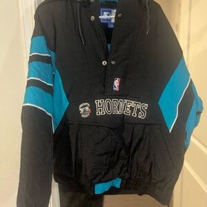STARTER Black and Teal Hornets Pullover